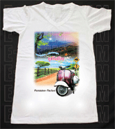 เสื้อยืดคอวีพร้อมสกรีนลายแหล่งท่องเที่ยว ลายเขาค้อ จังหวัดเพชรบูรณ์